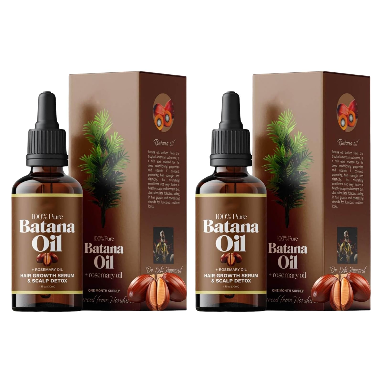 Aceite de Batana con romero para el crecimiento del cabello, nutre el cuero cabelludo y desintoxica para un cabello fuerte y saludable, aceite de batana orgánico de Honduras con romero, reduce la