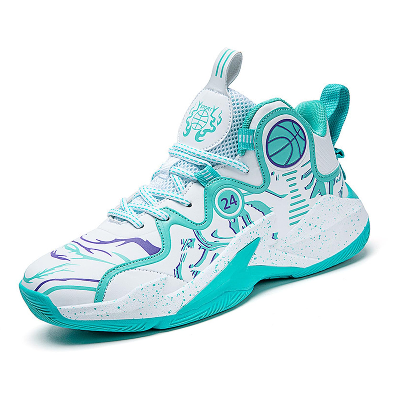 Męskie buty do koszykówki Buty sportowe Lekkie buty do koszykówki Chłopcy Outdoor Fitness Buty do koszykówki (37 UE, Z02)