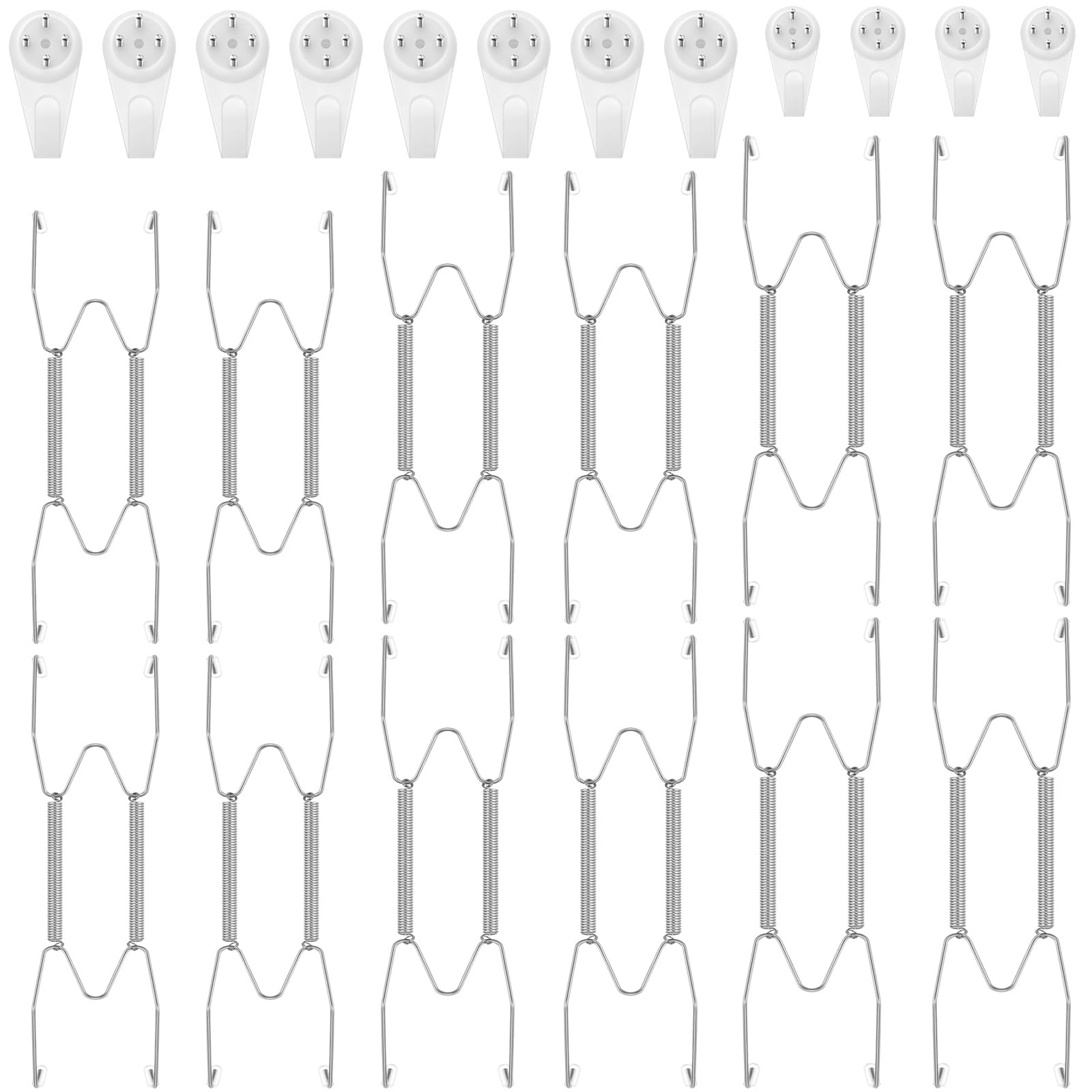 Hotop 12 Pcs Wall Plate Hangers Wire Invisible,8/10/12 Inch,Silver