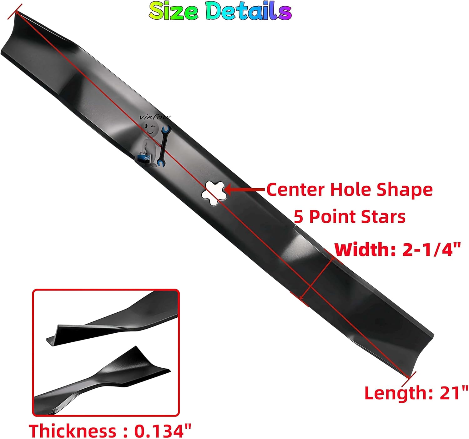 (2 Pack) 134149 Mulching Blades Compatible with Craftsman 42 inch Mower Blade LT2000 LT1000 YS4500, Replace 422719 532134149 Husqvarna Poulan Pro 42'' Deck Riding Lawn Mower