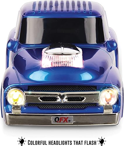 Miniatura 5 de QFX Altavoz Réplica de Camioneta Pickup Bluetooth 1956, Altavoces de 3 Pulgadas, Enlace Manos Libres, Micrófono Incorporado, Radio FM y Luces LED de