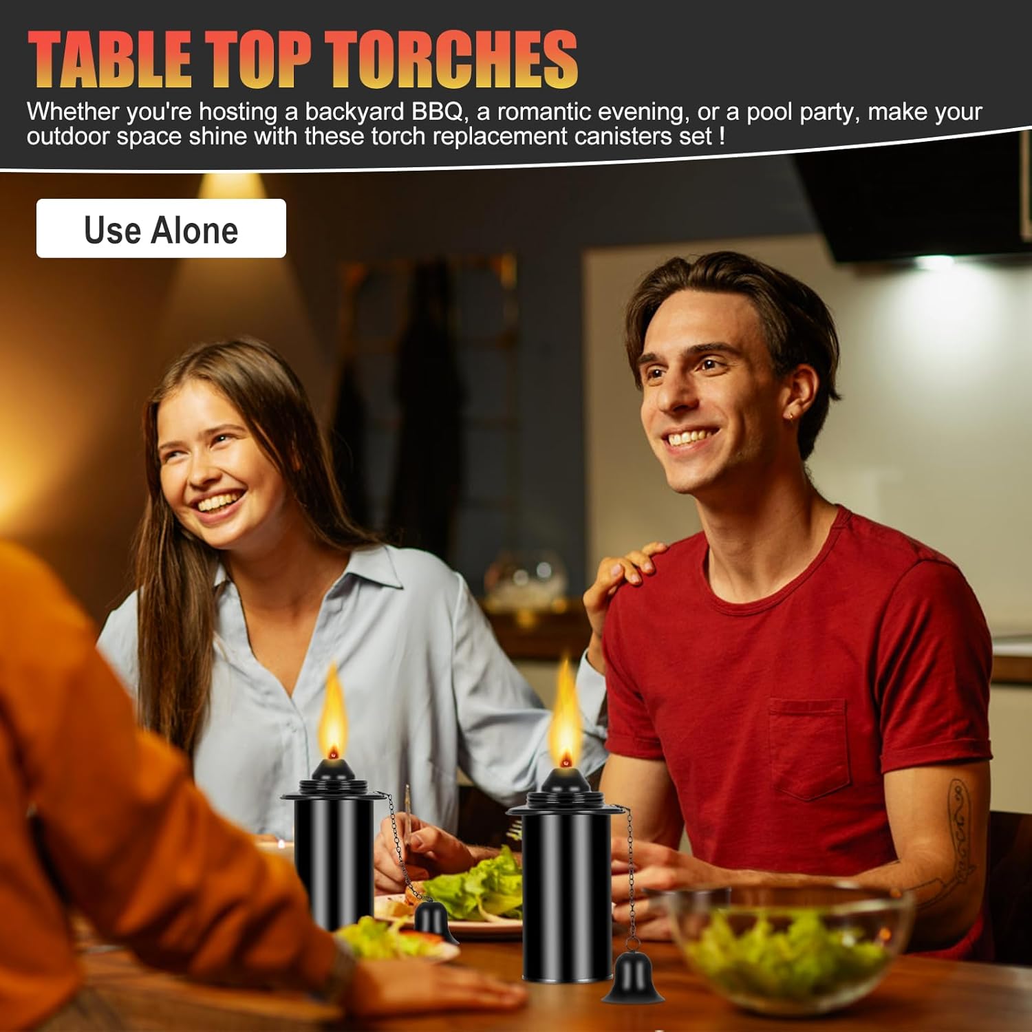 Torch Replacement Canisters (12 oz). Torch Refillable Canisters Bamboo Torch Fuel Can, Citronella Tabletop Torches Canister Outdoor for Patio Garden Decor, 8 Pack