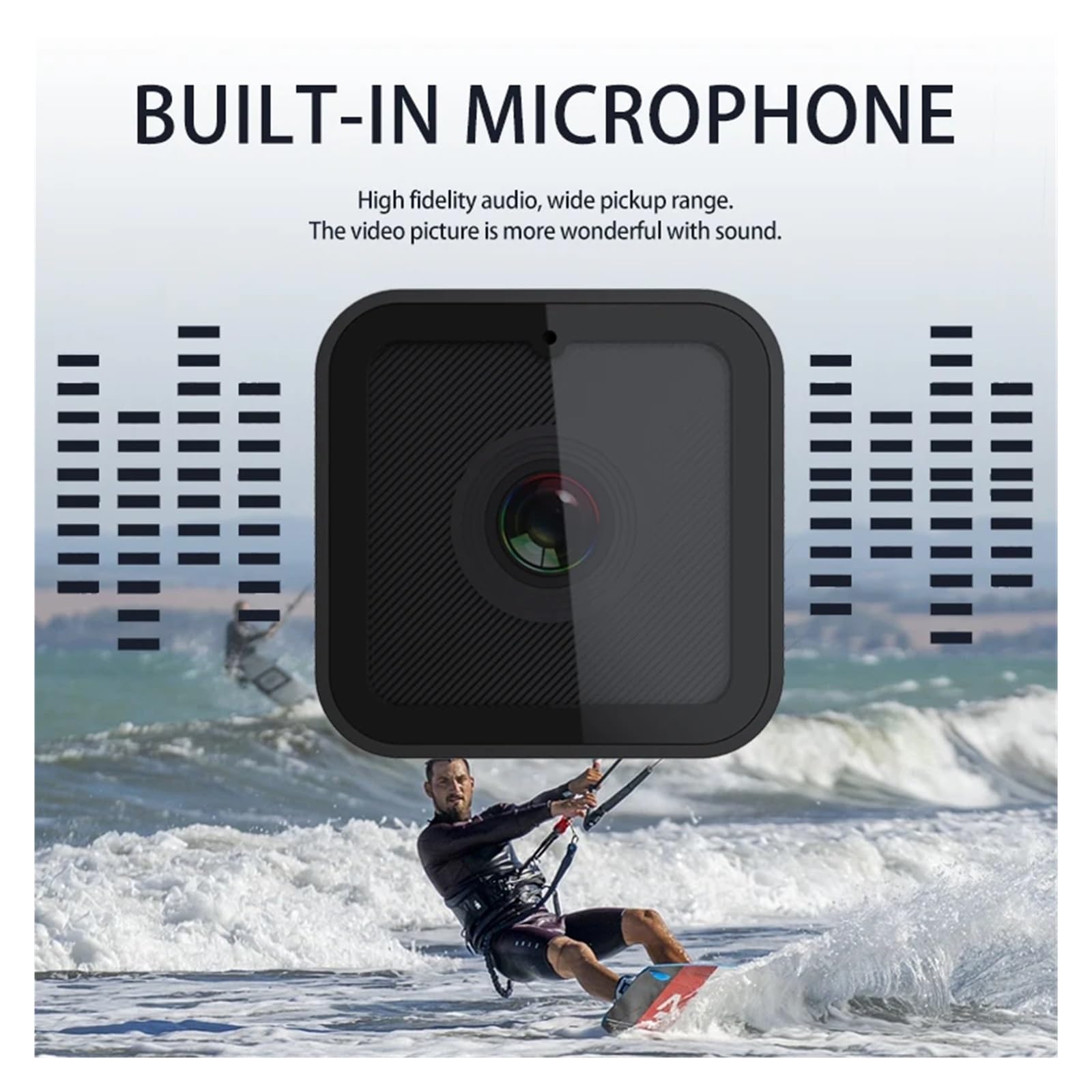 Kamera nasobna, Bezprzewodowa kamera Mini DV 1080P z hotspotem Wi-Fi, zewnętrzna kamera sportowa o wysokiej rozdzielczości, mała kamera, rejestrator jazdy motocyklem(Camera 32G card)