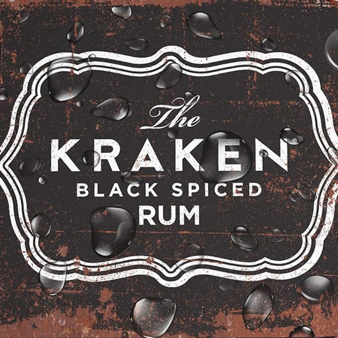 Kraken Rum - Retro Square Wooden Coaster