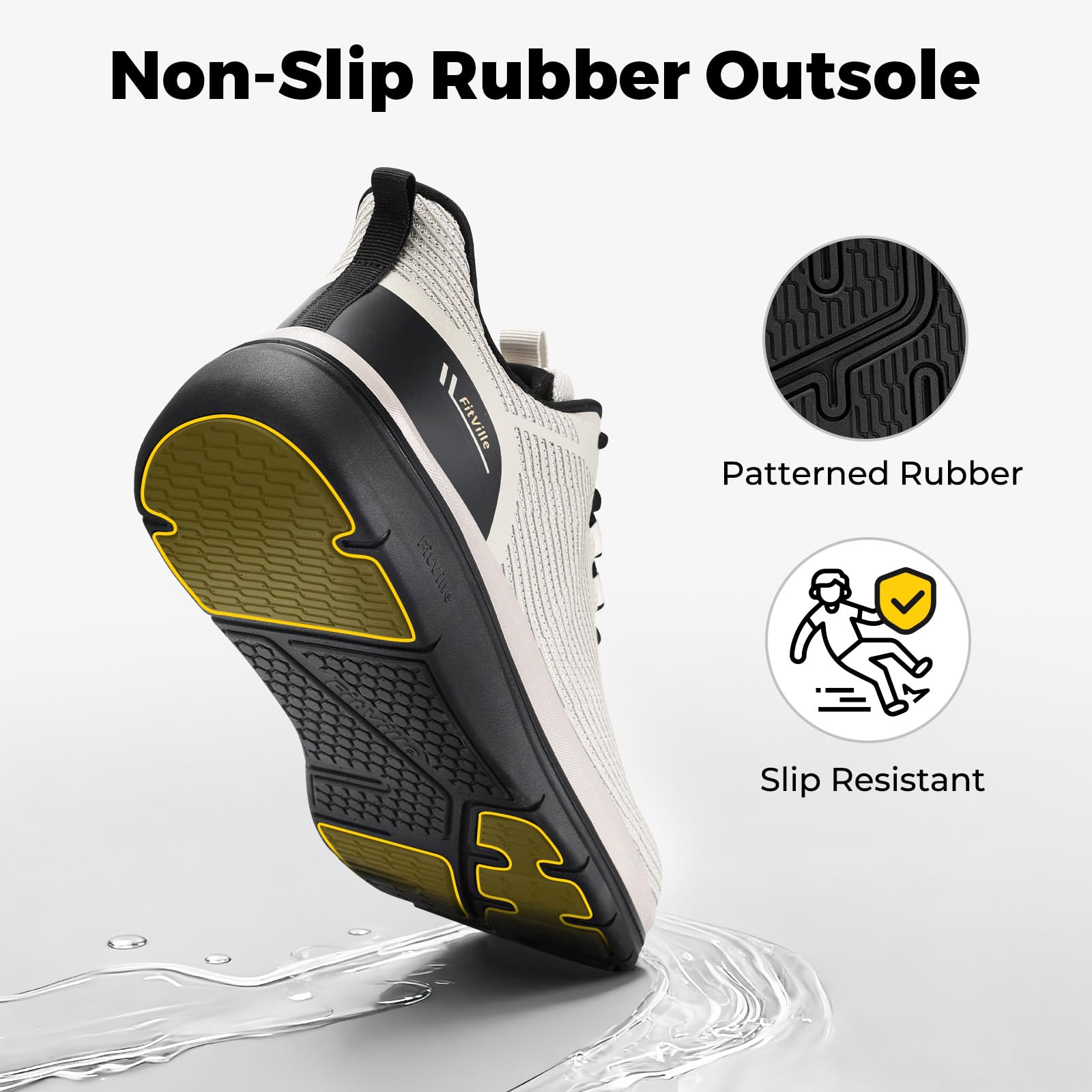 FitVille Extra Weit Sneaker Herren Leichte Walkingschuhe Atmungsaktive Turnschuhe Bequeme dämpfung rutschfeste Sportschuhe