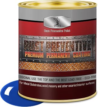 Water-Based Metal Anti-Rust Paint, High Gloss Blue 32 fl oz, Metal Primer and Protective Coating, Rust-Proof Coating, Permanent Protection Against Rust and Corrosion