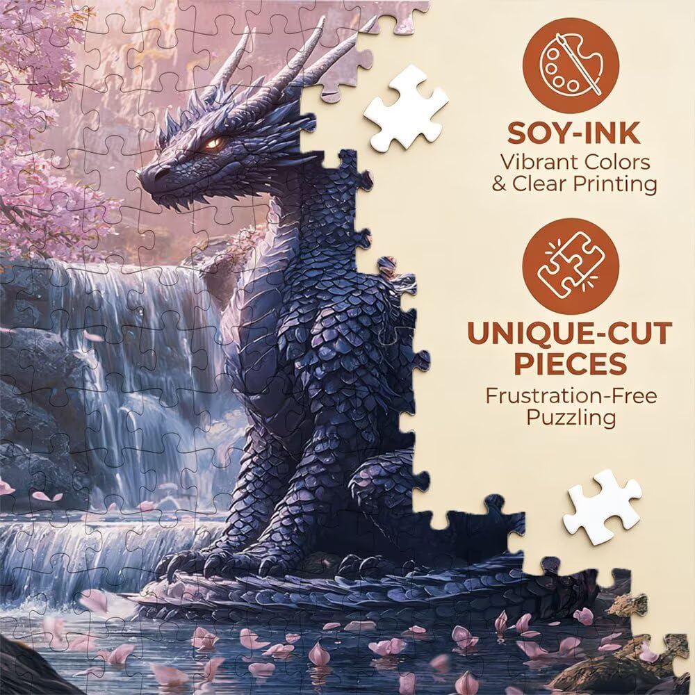 Wasserfall Drachen Puzzle 2000 Teile, Klassische Puzzles, Geschicklichkeitsspiel Puzzle für Erwachsene, Puzzlespiele für Die Ganze Familie, Mit Schöner Verpackung, Dekoration Puzzles DX0YL3-764