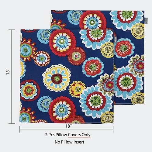 Miniatura 2 de Magpie Fabrics Paquete de 2 fundas de almohada impermeables para exteriores de 18 x 18 pulgadas, fundas de almohada decorativas para jardín, patio,