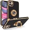 BENTOBEN for iPhone 11 Case with 360° Ring Holder, Shockproof Slim Kickstand Magnetic Support Car Mount Women Men Non-Slip Protective Phone Case for iPhone 11 6.1, BlackGold