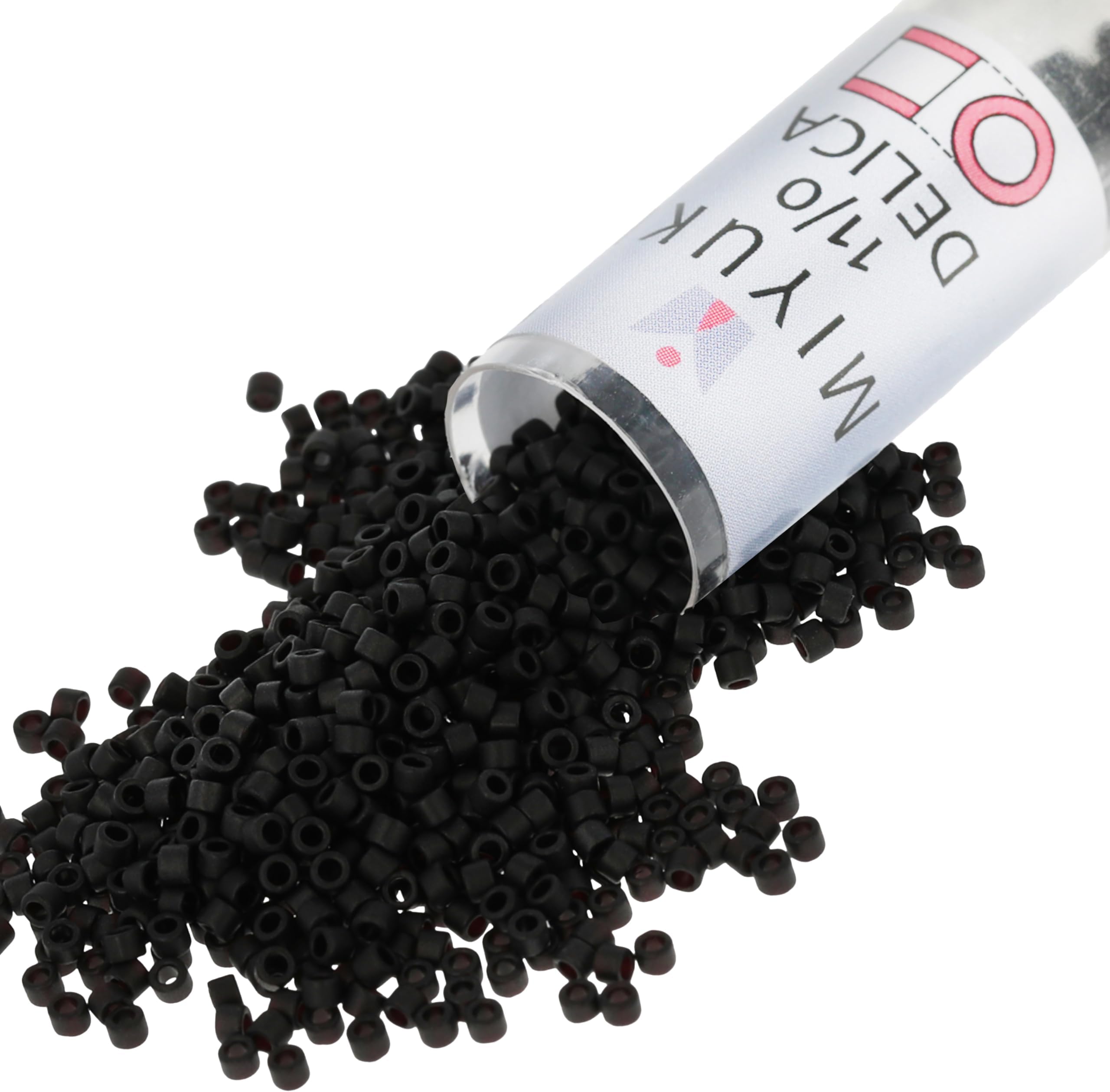 Delica Seed Beads – Size 11/0 (1.6 mm), DB0310, Matte Black, 7.2 g, Approx. 1440 Beads, Made in Japan