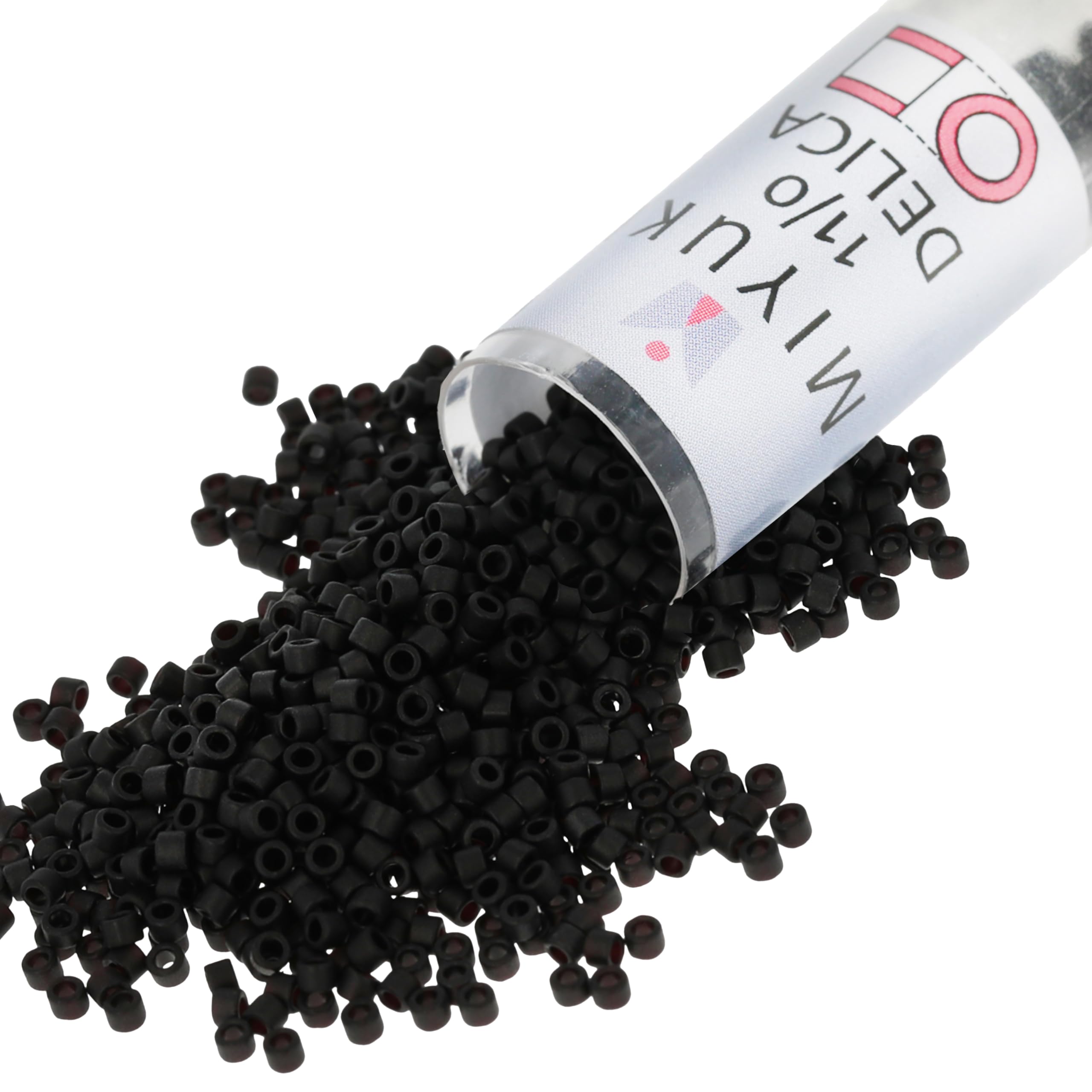 Miyuki Delica Seed Beads – Size 11/0 (1.6 mm), DB0310, Matte Black, 7.2 g, Approx. 1440 Beads, Made in Japan