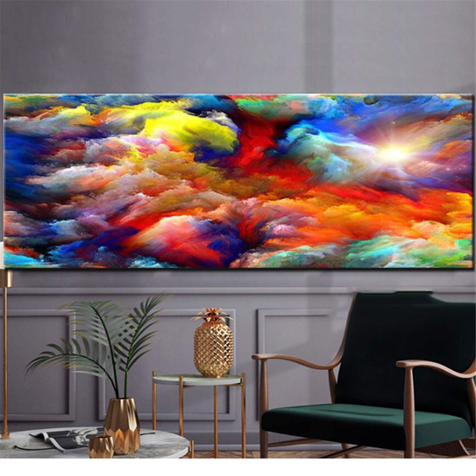 Diamant peinture complète kit grande taille 70x200cm strass carré abstrait