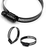 Vista 4 de ISPINNER 4 abrazaderas de manguera de engranaje helicoidal de acero inoxidable ajustable de 4 pulgadas, rango de tamaño de 3.071-4.016 in