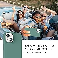 Vista 5 de Telaso Funda para iPhone 13, silicona líquida de goma de gel suave para iPhone 13, funda delgada con forro de microfibra a prueba de golpes, fundas