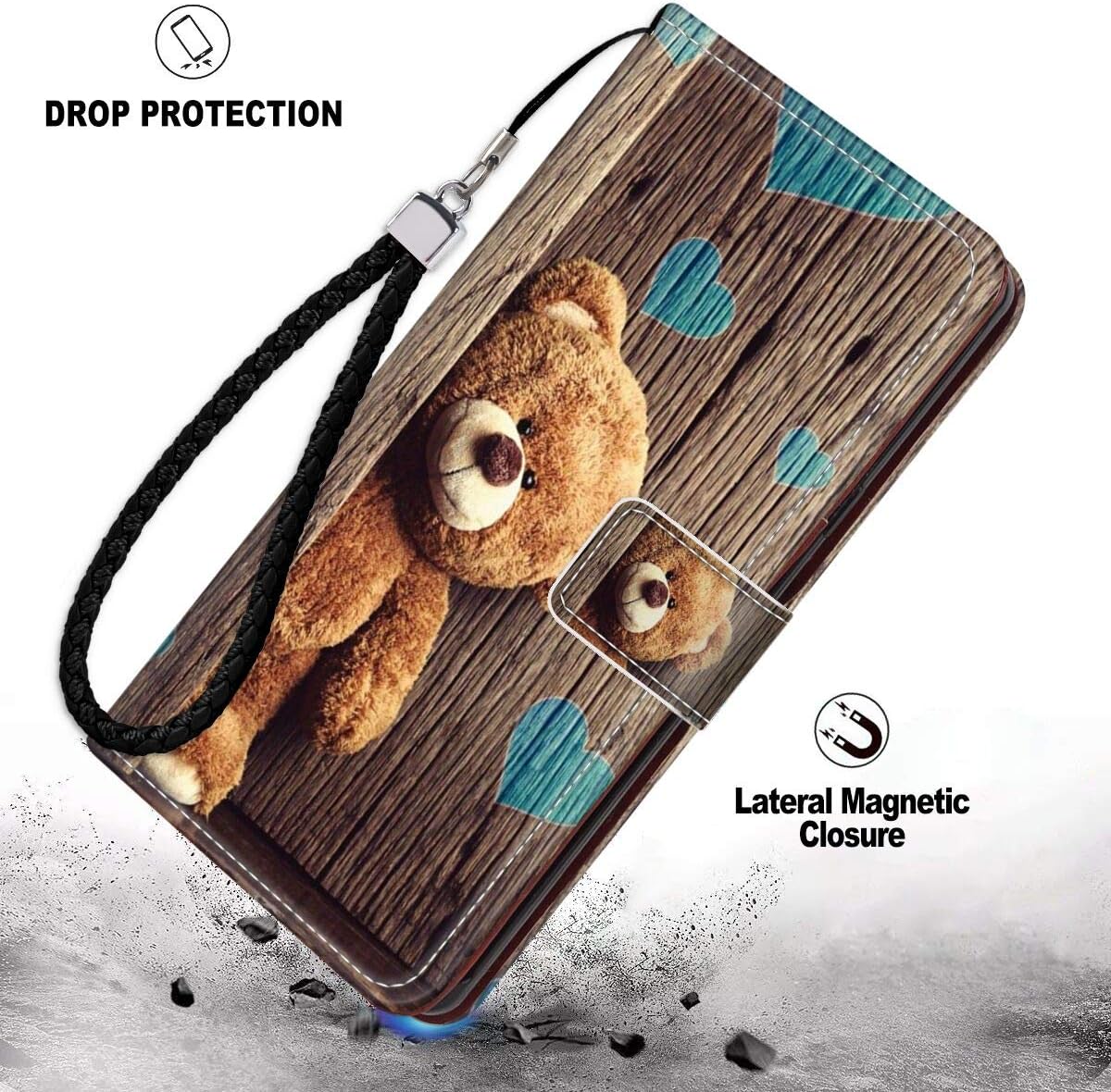Apple iPhone 11 Pro MAX Teddy Bear Wallet Case with Kickstand (2019) (6.5in) Durable
