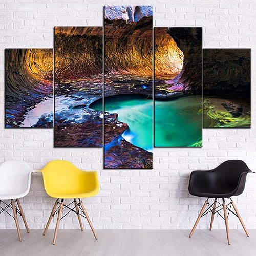 Vista 81 de Paisaje de 5 piezas pintura sobre lienzo