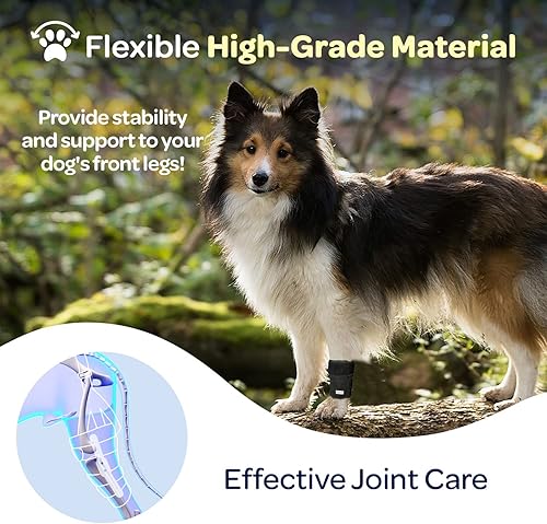 Miniatura 5 de Labra Soporte de pierna delantera para perro, envoltura de compresión con correas ajustables, muñequera para perro para apoyo, manga para piernas