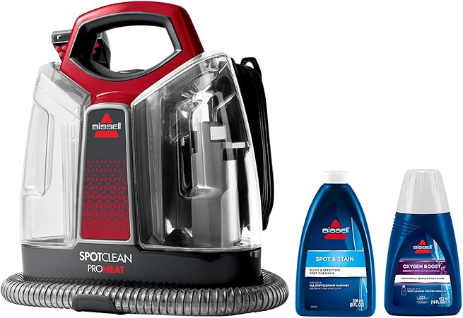 BISSELL SpotClean ProHeat Carpet Vacuum Cleaner, Multi-Surface Stain Cleaner, Carpets, Upholstery, Stairs and Car, Formula and Accessories Included, 330 W, 74 dB, 36988