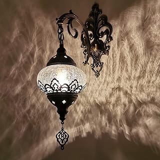 (9 Colors) Handmade Turkish Moroccan Bohemian Ottoman Tiffany Style Ice Cracked Glass Mosaic Wall Sconce Lamp Light Bedside Lamp Night Light Bedroom Stairwell Aisle Corridor E14,H