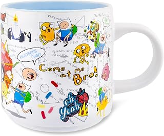 Adventure Time Characters Single Stackable Ceramic Mug | Coffee Cup For Tea, Espresso, Cocoa | Holds 13 Ounces