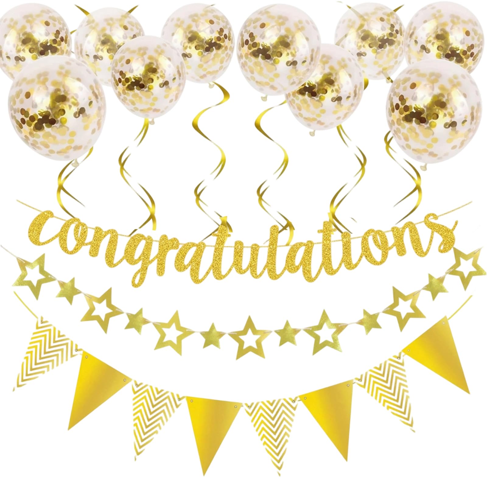 Congratulations Decorations, Congratulations Banner Set, Premium Graduation and Party Decorations, Complete Balloons and Bunting Collection for Memorable Events