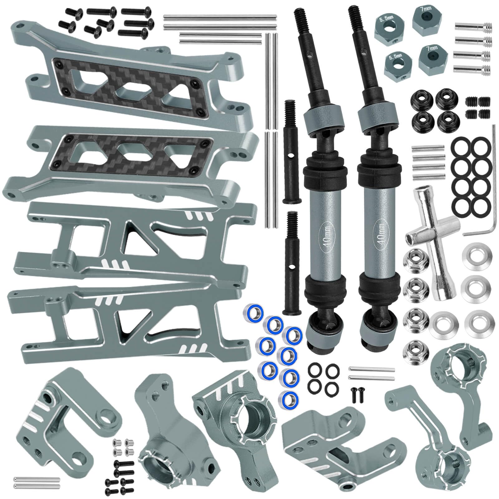 RCYouHott RC Upgrades Part for ECX 1/10 2WD Ruckus,Axe,Brutus,Circuit,AMP MT,AMP DB,AMP Crush,K&N Torment,Caster Block,Steering Blocks,Rear Stub Axle Carriers,Arms,Drive Shaft,Titanium
