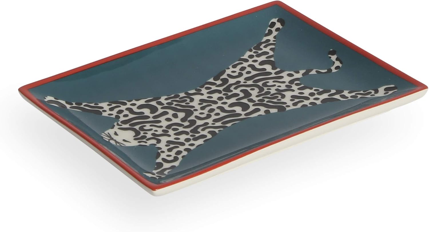 Now House by Jonathan Adler Mod Leopard Catchall Tray, Deep Teal