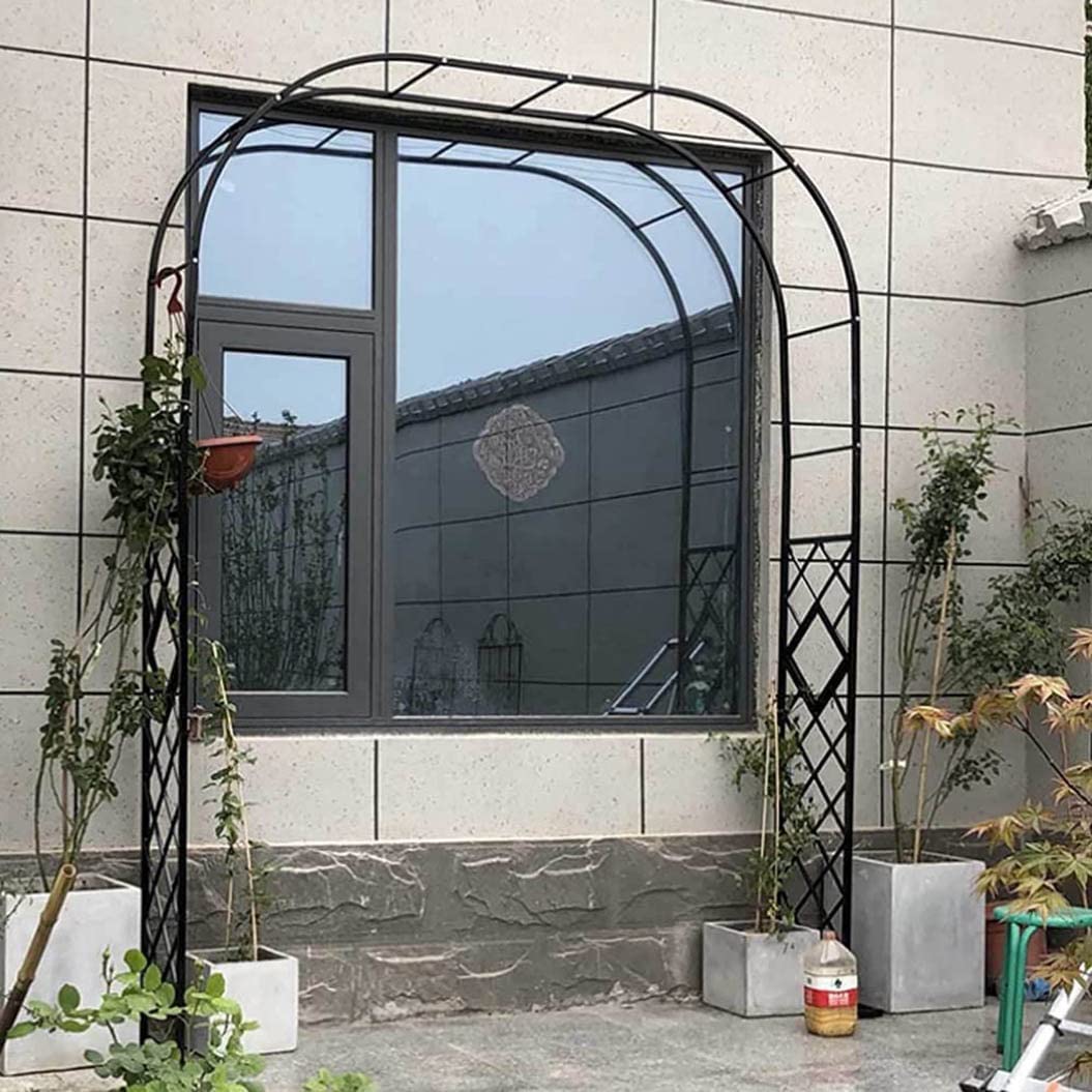 Treillis d'arche de jardin en métal de 2,7 m – Arche de mariage robuste pour plantes grimpantes, largeur réglable de 140 cm à 221 cm, décoration extérieure pour événements de jardin et aménagement