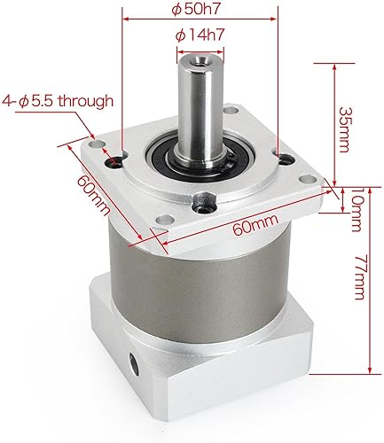 Miniatura 14 de CNCTOPBAOS Nema23 Motor paso a paso Caja de engranajes planetaria 7 Reductor de velocidad de arco mínimo Relación reductor de engranajes 5:1