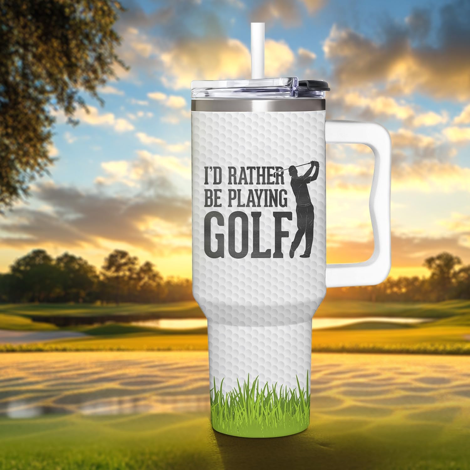 Golf Gifts For Men, Golf Gift For Fathers Day, Birthday, Best Present Ideas From Son, Daughter And Kids, Cool Gifts For Women, Christmas Gift for Golfers Men, Dad, Golfers Tumbler 40oz With Handle - Image 7