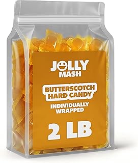 Butterscotch Discs Hard Candy | 2 LBS | Individually Wrapped Butterscotch Candy Bulk Bag