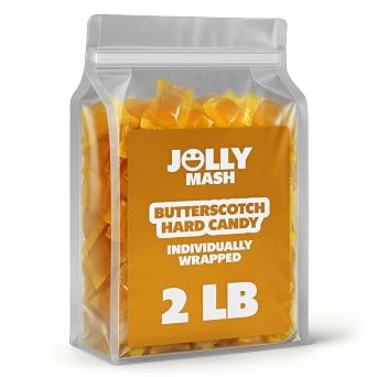 Butterscotch Discs Hard Candy | 2 LBS | Individually Wrapped Butterscotch Candy Bulk Bag