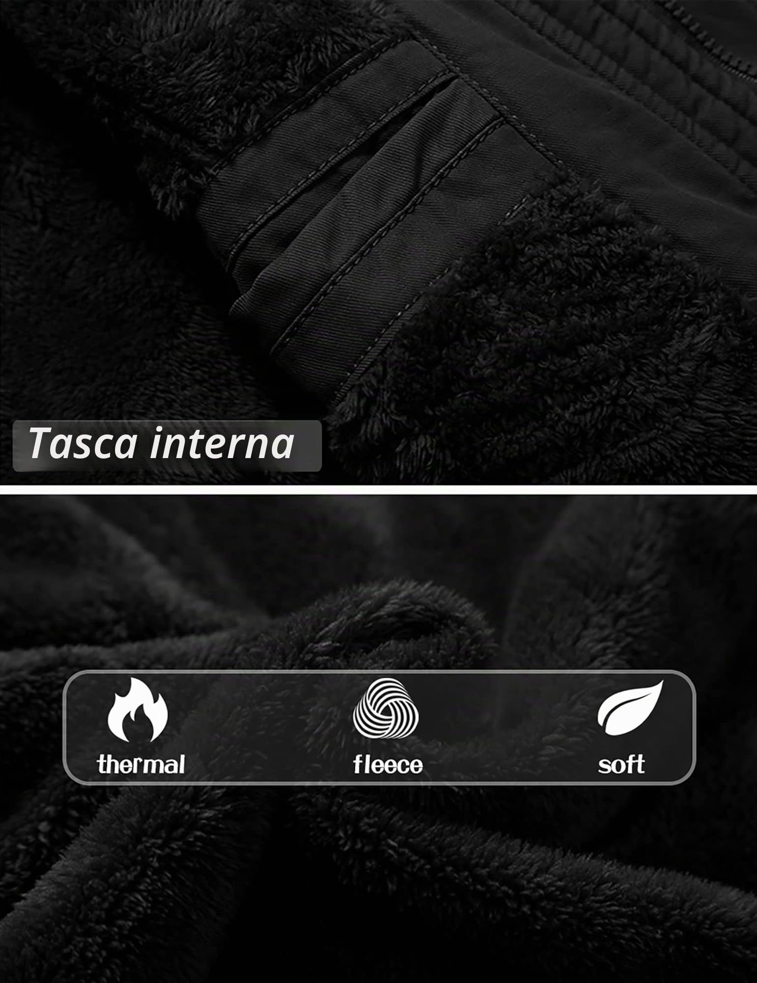 TACVASEN Uomo Giacca Militare Invernale Jacket Casual Interno in Pile Caldo collo in Piedi