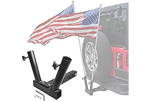2" Receiver Hitch Mount Dual Flagpole Holder