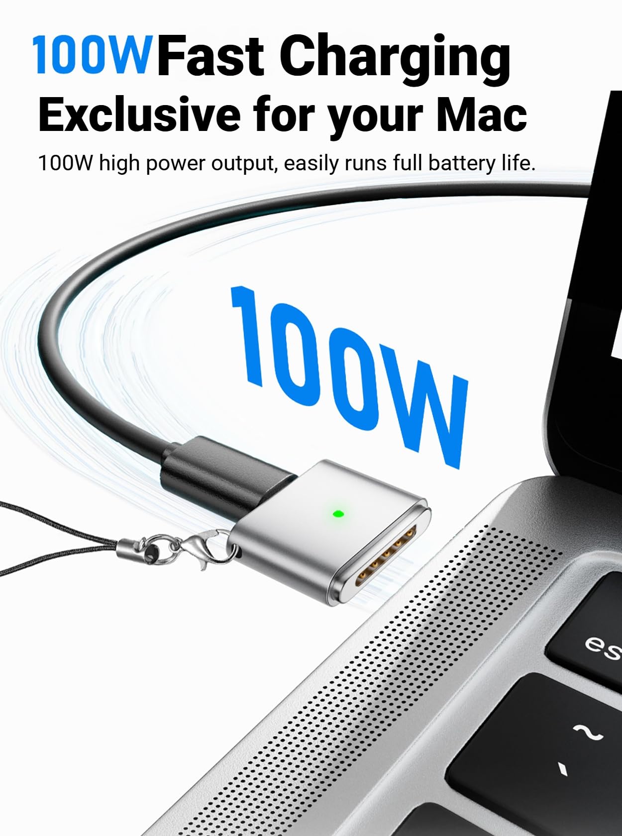Amazon.co.jp: 100W PD MagSafe 3 USB-C充電ケーブル 磁気充電