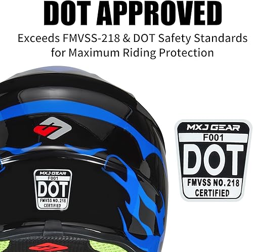 Miniatura 8 de Casco de Bicicleta de Tierra para Jóvenes Niños para Niños y Niñas, F001 Casco de Motocicleta de Cara Completa para Todoterreno ATV Conducción en