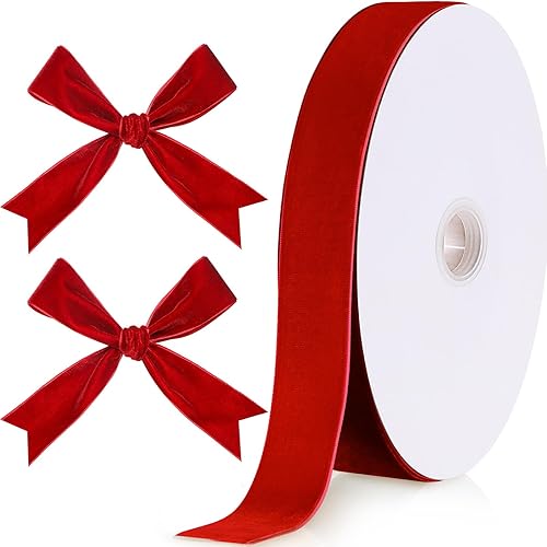 Miniatura 92 de Chuangdi 3/8 pulgadas, 60 yardas, cinta de terciopelo azul verde azulado de Navidad, cintas anchas de terciopelo vintage para adornos de árbol