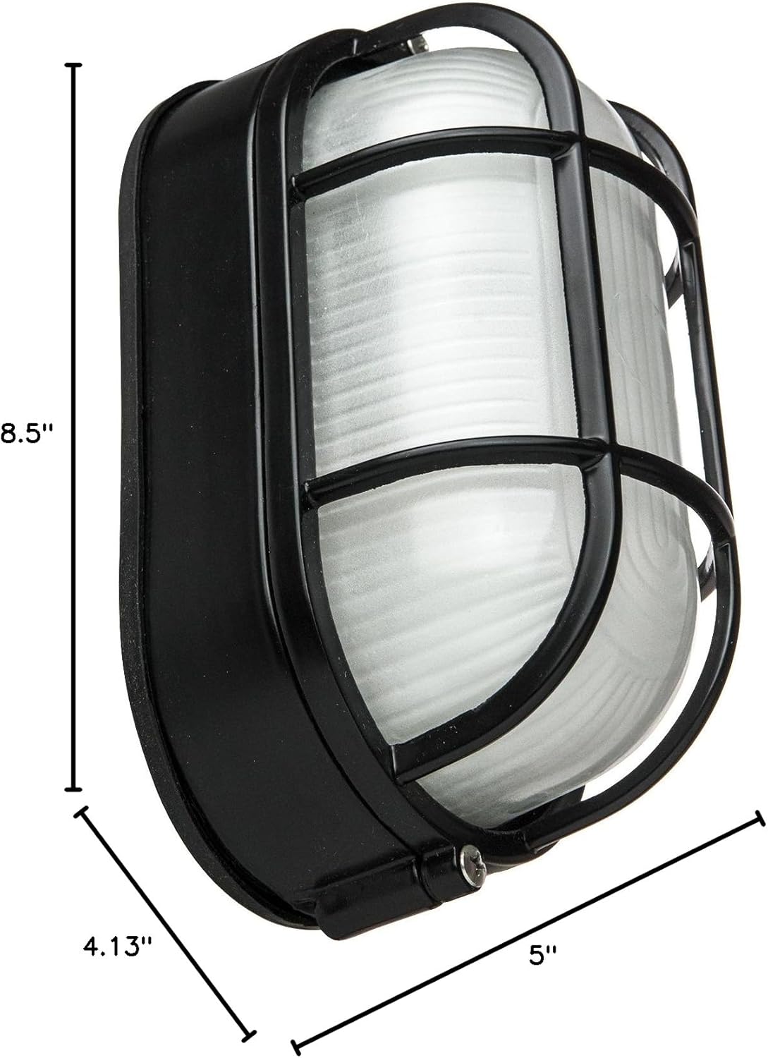 Sunlite 47020 Oval Wall Mount Outdoor Fixture, 60 Watts Max, 120 Volts, Outdoor, UL Listed, Black, for Carport, Commercial & Garage