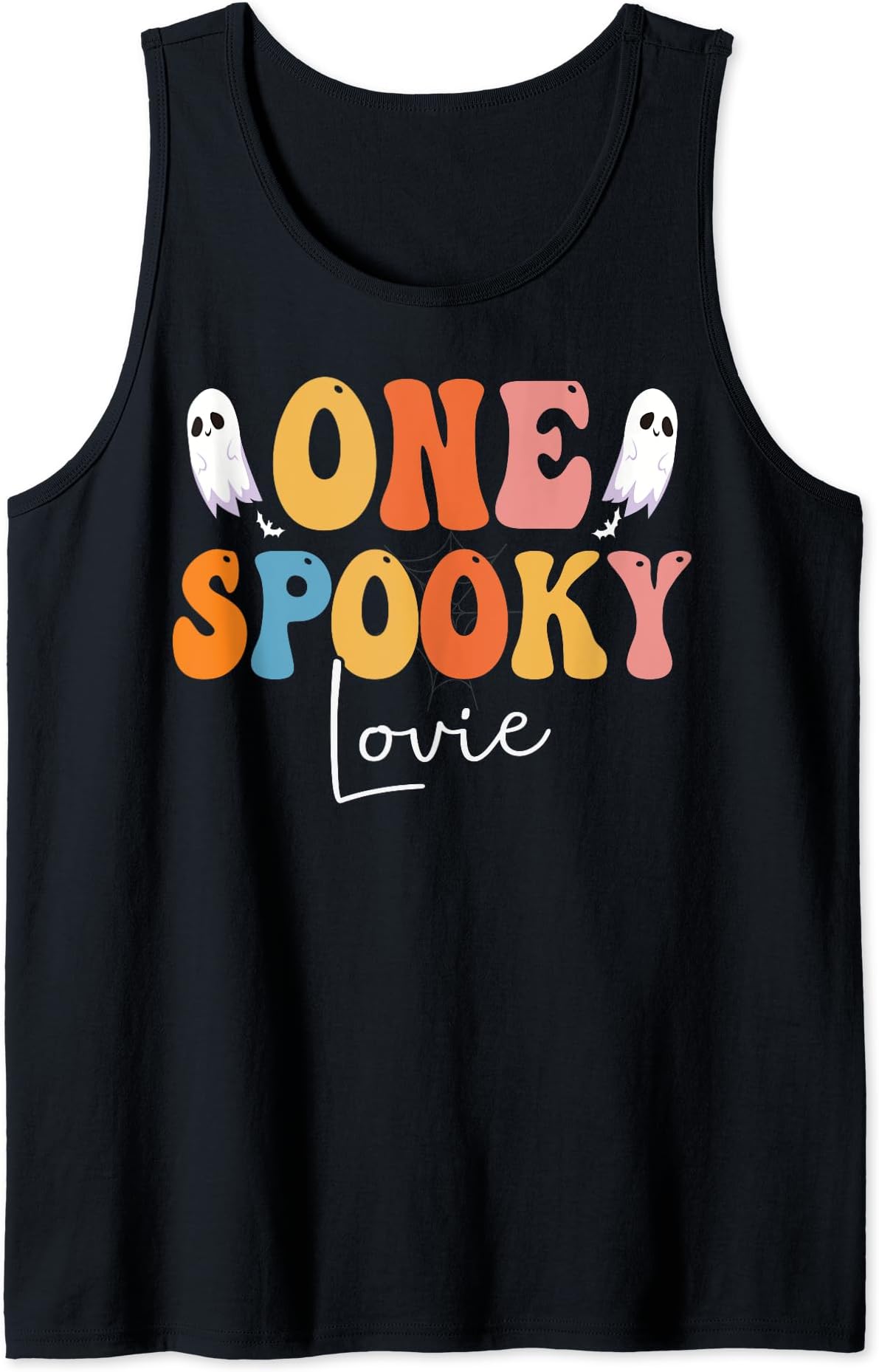 One Spooky Lovie Groovy Funny Women Ghost Boo Halloween Tank Top