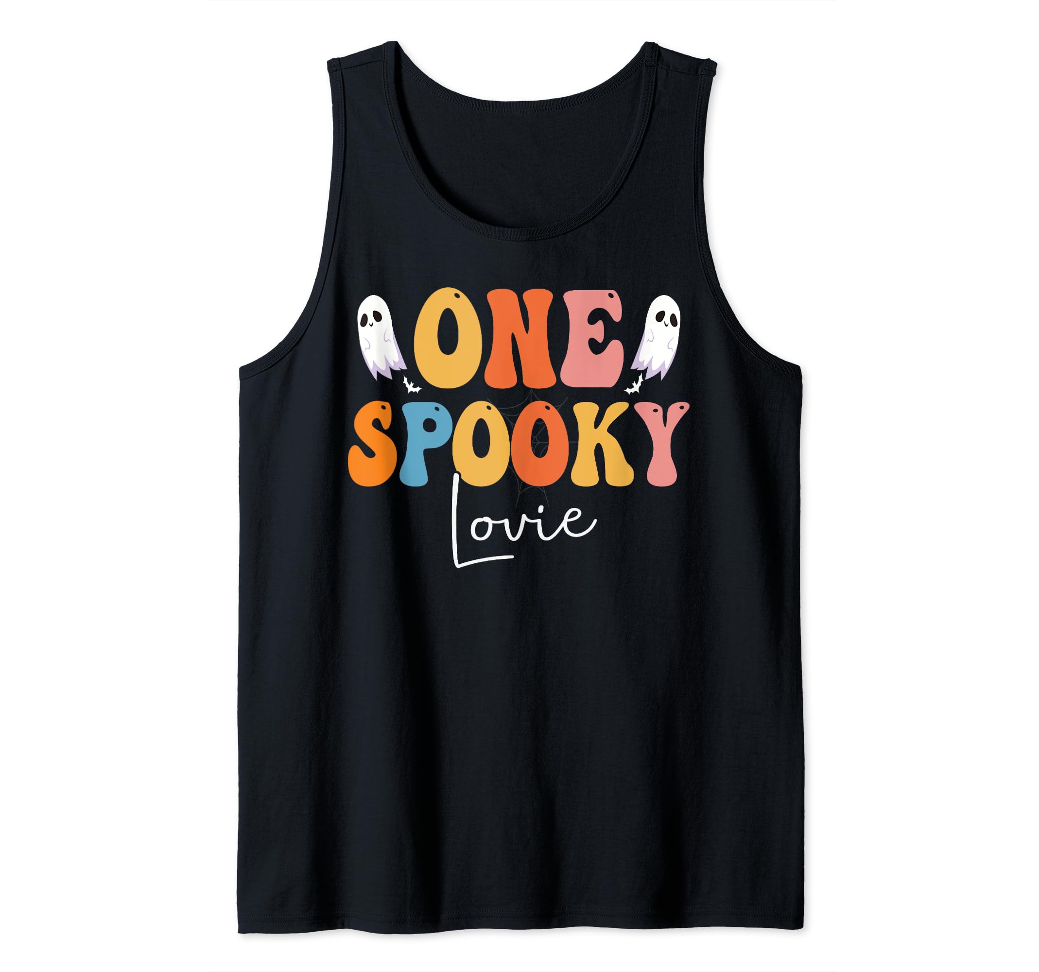 One Spooky Lovie Groovy Funny Women Ghost Boo Halloween Tank Top