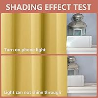 Vista 6 de Cortinas amarillas opacas para sala de estar, ojales de cortina térmica, 84 pulgadas de largo