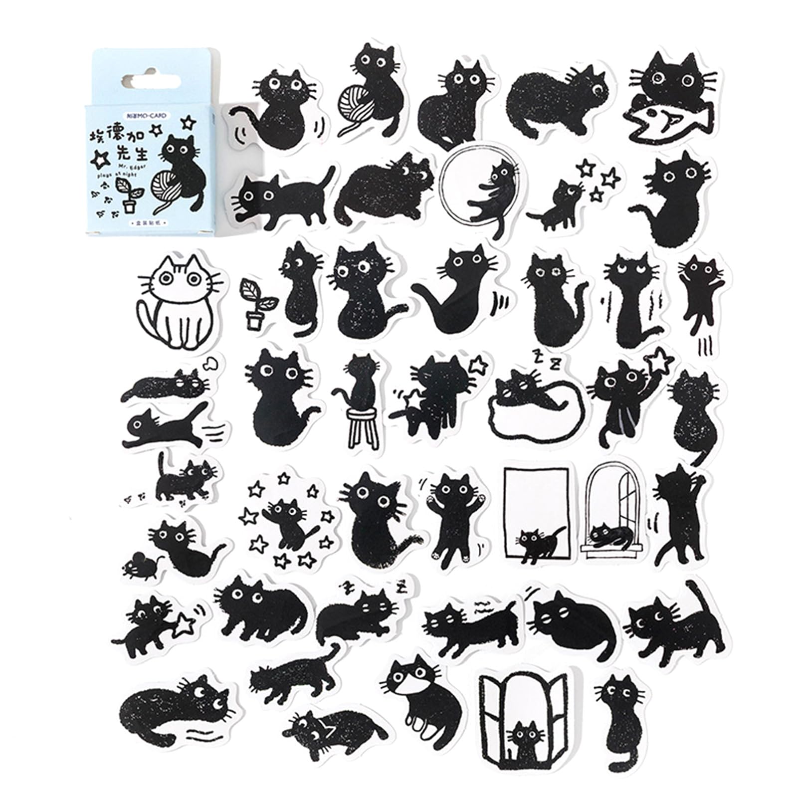 45x / Box Laptop Stickers Cats Theme Decorative Kitten Animals for Scrapbooking