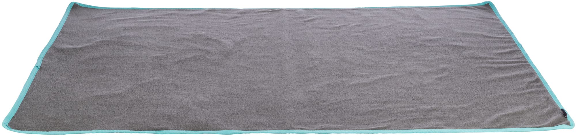 TRIXIE Unterlage für den Innenbereich, für Kleintiere Fleecedecke für Auslaufflächen und Kleintierkäfige, 140 × 100 cm, Grau/Türkis - 63106
