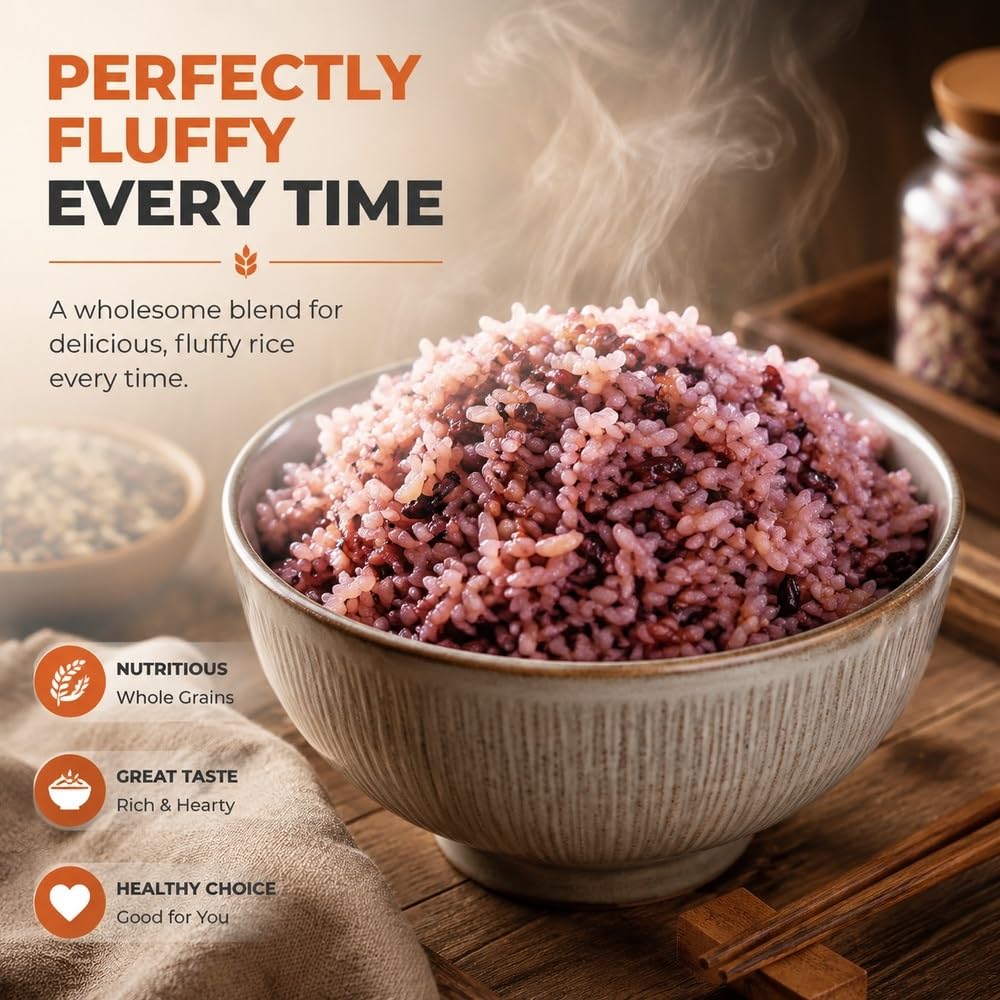Título principal: 1000 g de mezcla de arroz integral mezclado de 7 colores y bajo en grasa