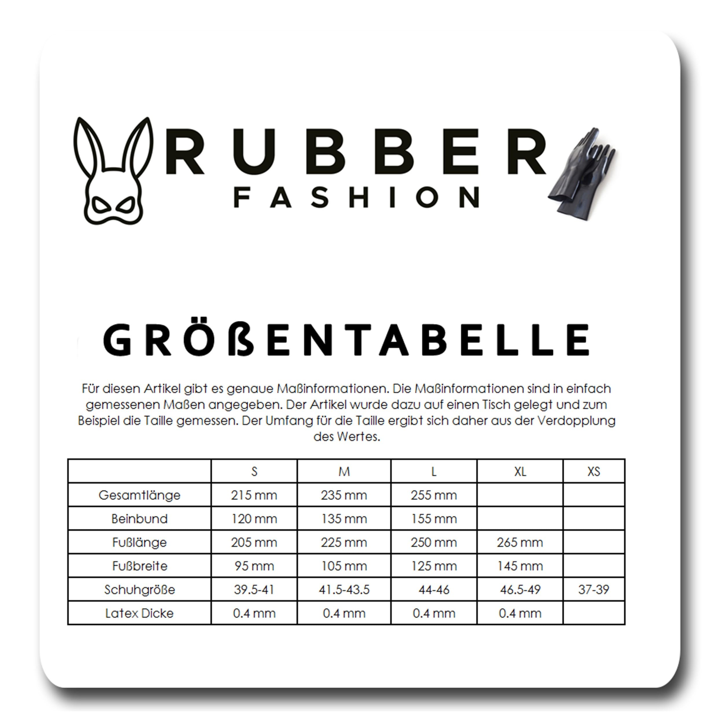 Rubberfashion Latex Zehensocke lang - Latex Zehen Socken wadenlang - Latex Strüm