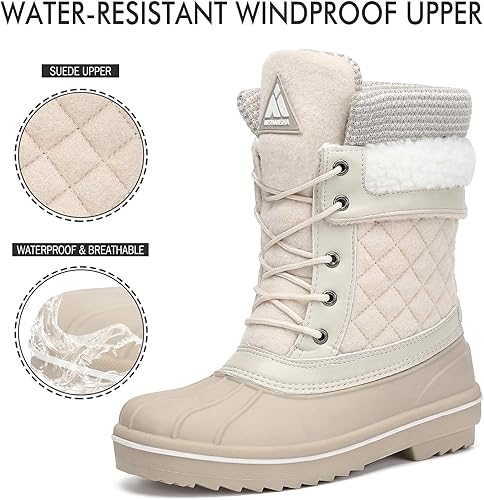 Miniatura 2 de Botas de nieve para mujer, a media pantorrilla, antideslizantes, resistentes al agua, zapatos de invierno