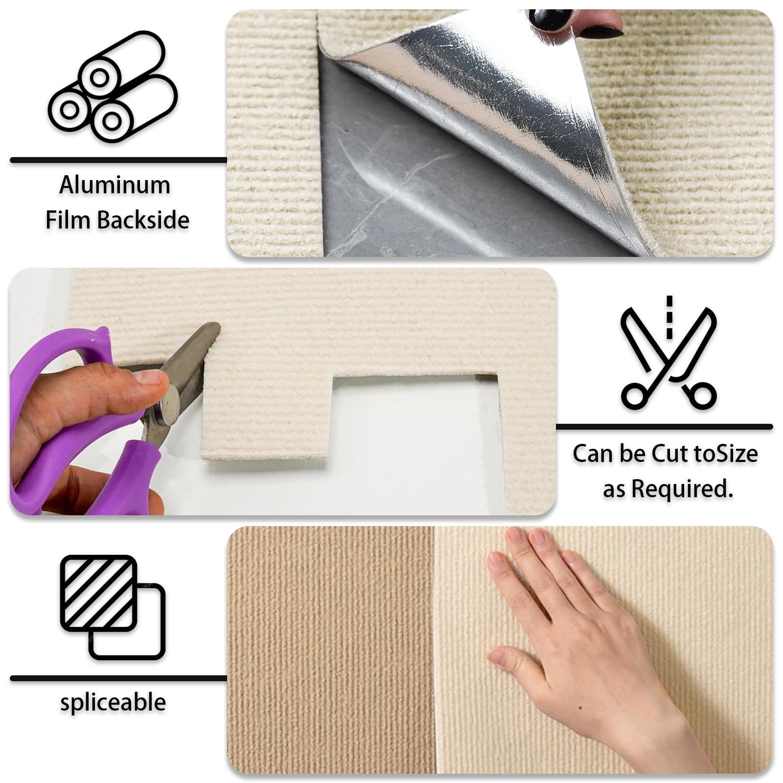 Piastrelle per tappeti autoadesive (beige, 50 x 50 cm)