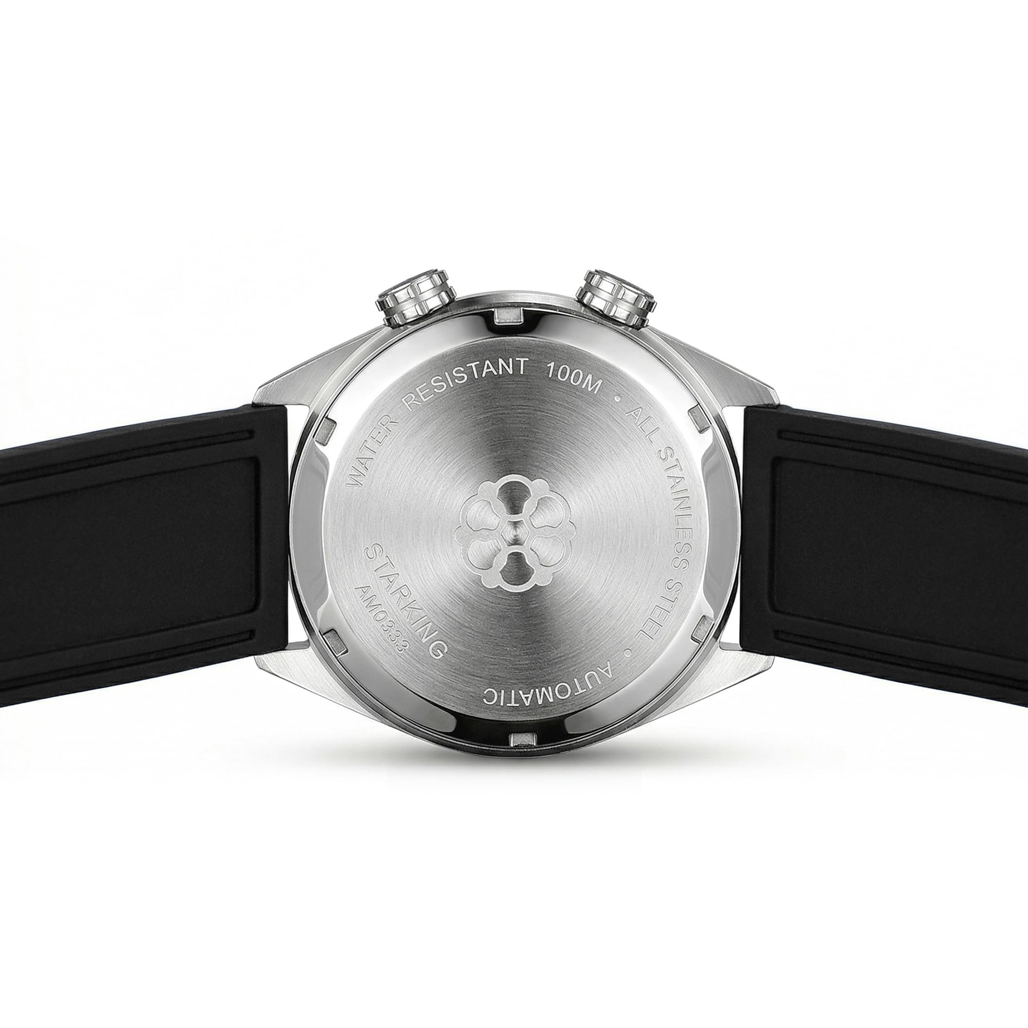 STARKING Montre de plongée pour homme, montre mécanique automatique tendance pour homme, étanche 10AMT, montre bracelet en silicone confortable en verre saphir lumineux, cadeau d'anniversaire de luxe