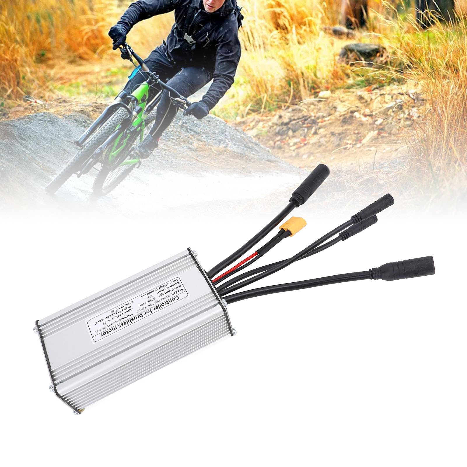 Mountainbike-Motorsteuerung mit Kabelabdichtungsanschluss, reduziert Geräusche, Aluminiumlegierung für 36 V, 48 V, 250 W, 500 W, 750 W Motor