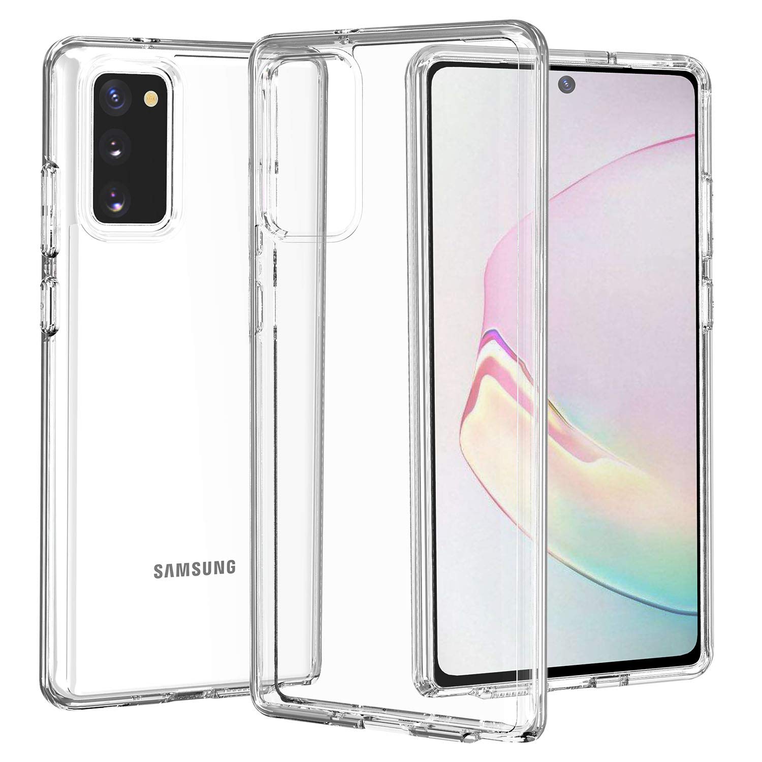 JDBRUIAN Galaxy Note 20 Case, Crystal Clear Slim Fit Hybrid Drop Protection Rugged Shockproof Case Cover for Samsung Galaxy Note 20 - Clear